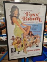 A framed film poster, 'Foxy Brown' (1974), 72.5cm x 105.5cm (overall).