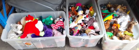 3 large boxes of soft toys, almost completely Ty Beanie,