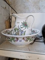 Portmeirion Botanic Garden large bowl and jug (bowl 33cm diameter, jug 26.5cm high)