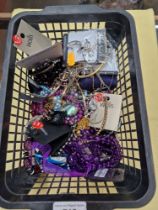 Basket of costume jewellery