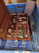 A canteen of cutlery and other metalware.