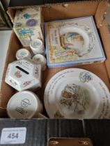 A box of Wedgwood Peter Rabbit china.