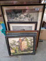 Assorted pictures including prints and originals, various artists.