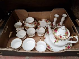A Royal Albert Old Country Roses tea service.
