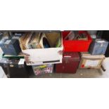 Various boxes and cases box of LP records and tapes and singles (6 boxes records, 5 cases singles, 1