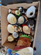 Box of various toby jugs