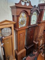 An eight day oak longcase clock with weights and pendulum, the dial marked William Nicoll,