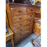 A large Victorian mahogany chest of drawers, probably originally the middle section of a wardrobe.