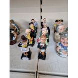 8 Royal Doulton small Dickens figurines including Oliver Twist, Fat Boy, Dick Swiveller etc. All