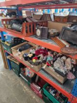 Approximately 13 boxes of assorted misc. including a clock, a barometer, binoculars, cameras, toys