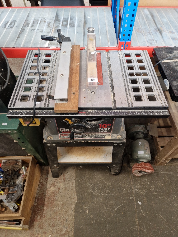 A Clarke 10" table saw.