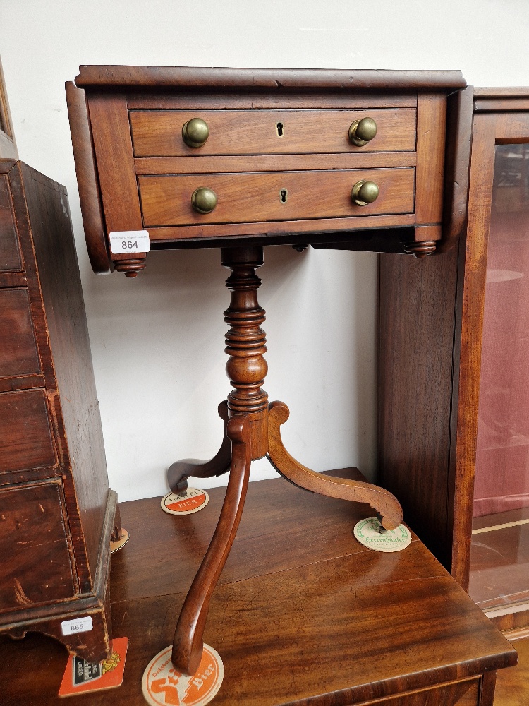 A Regency mahogany pedestal Pembroke table.