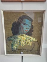 After Tretchikoff, 'Chinese Girl', mid 20th century print, 50cm x 60cm, framed and glazed.