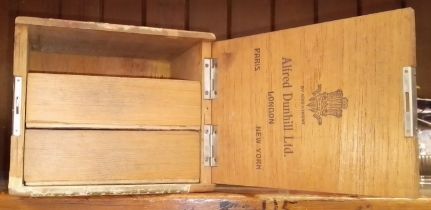 An Alfred Dunhill cedar cigar box.