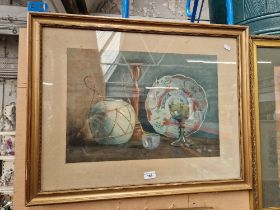 Early 20th century school, watercolour, still life, indistinctly signed, framed and glazed.