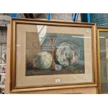 Early 20th century school, watercolour, still life, indistinctly signed, framed and glazed.