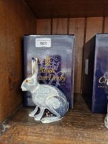 Royal Crown Derby paperweight, Starlight Hare, exclusive to RCD Collectors Guild, gold stopper,