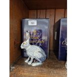 Royal Crown Derby paperweight, Starlight Hare, exclusive to RCD Collectors Guild, gold stopper,