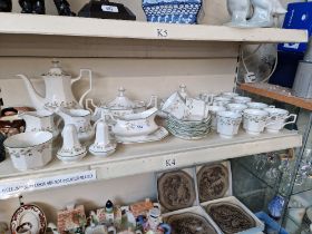 Johnson Brothers ‘Eternal Beau’ dinner and tea wares including covered serving dishes, gravy