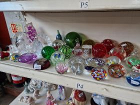 Selection of approx 36 glass paperweights including 2 signed pieces (one by Mats Jonasson) etc.
