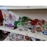 Selection of approx 36 glass paperweights including 2 signed pieces (one by Mats Jonasson) etc.