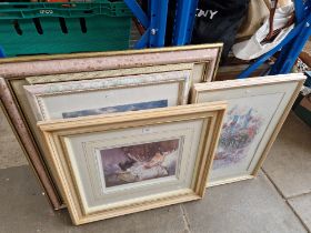 Seven pictures and prints including limited edition print after William Russell Flint.