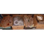 4 boxes of glassware including drinking glasses, vases, bowls etc