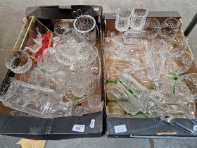 Two boxes of glassware