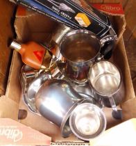 A box of plated ware and a Canteen of Cutlery