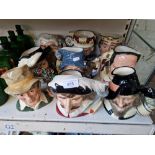 Nine Royal Doulton character jugs