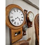 A Comitti of London mahogany wall clock together with a Comitti of London barometer/thermometer
