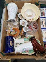 Assorted glass and ceramic items including Royal Worcester, Portmeirion, Carlton Ware Rouge