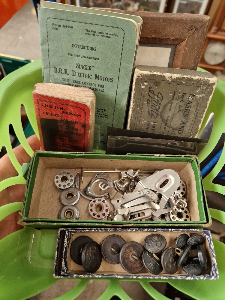 Four boxes of assorted collectables including pens, sewing machine accessories, Geobel glass.... - Image 9 of 9