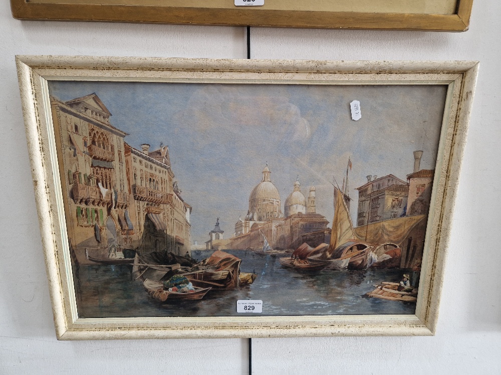 James Holland, venetian scene, watercolour, 51cm x 34cm, monogrammed and dated (18)44, framed and