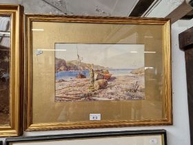 Henry Hughes Richardson (British, 1882-1964), watercolour, coastal scene, framed and glazed, 51.