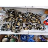 Collection of Royal Winton Grimwades table ware in black and yellow Chinese style - approx. 25