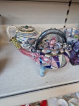 An Alvin F Irving 'Off The west Coast of Cumberland' lustre teapot and another 'End of The World