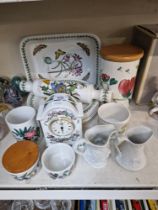 15 Portmeirion items including rolling pin, large dish approx 31 x 25 centimetres etc.