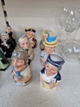 6 Royal Doulton Doultonville toby jugs including Mike Mineral, Dr Pulse & Mr Brisket All in good