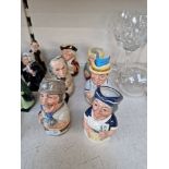 6 Royal Doulton Doultonville toby jugs including Mike Mineral, Dr Pulse & Mr Brisket All in good