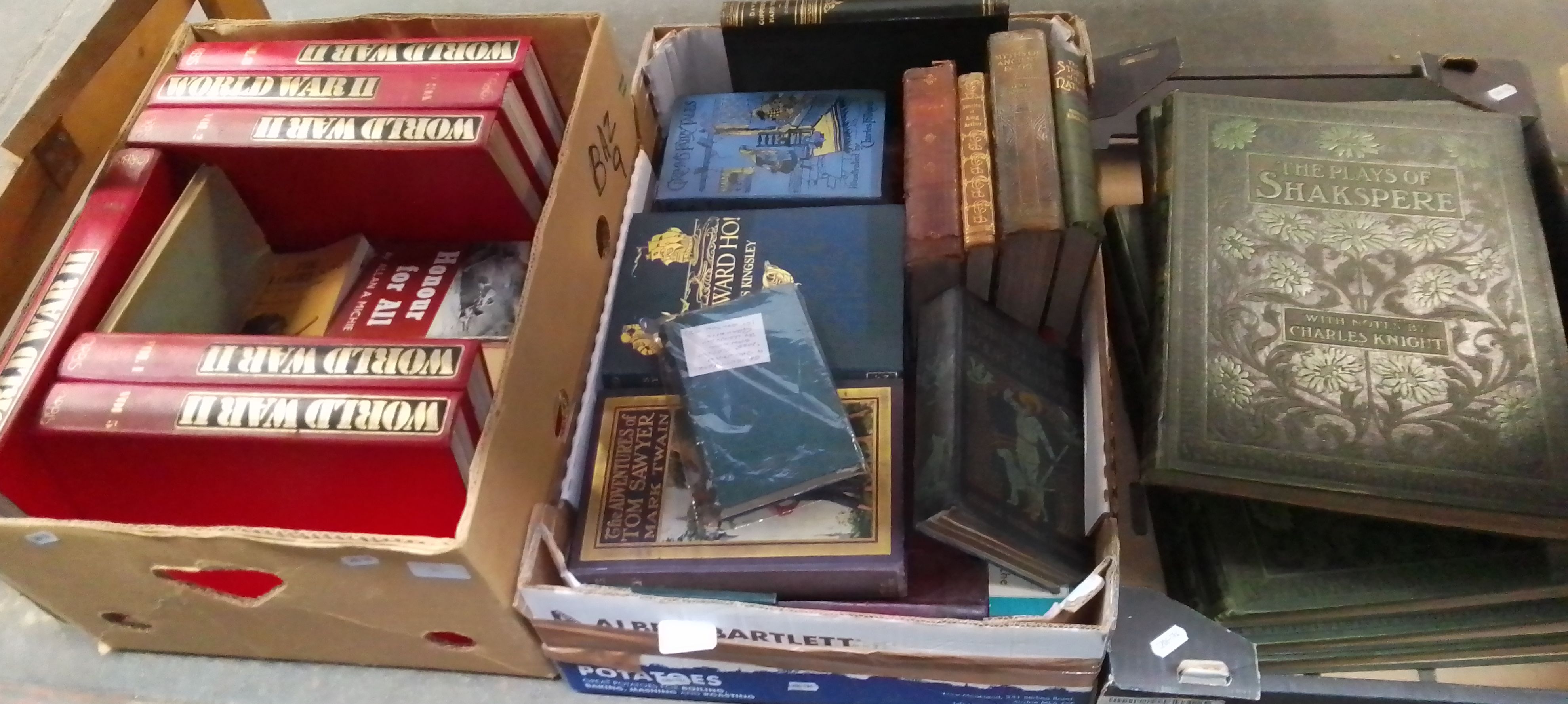 Three boxes of books, some 19th and early 20th century, including 'The Myths of Ancient Egypt' by