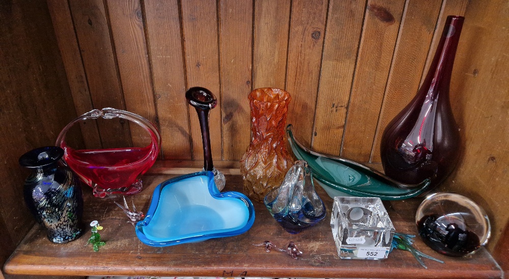 Art glass including Murano, Wedgwood Glass, Caithness etc. - 10 items plus 4 lampwork animals