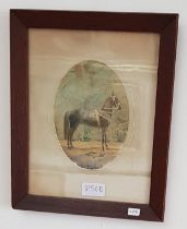 German early 20th century school, watercolour of a horse, unsigned, framed and glazed, 15cm x 30.5cm