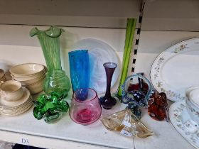 12 items of art glass including Whitefriars, Wedgwood Glass etc.