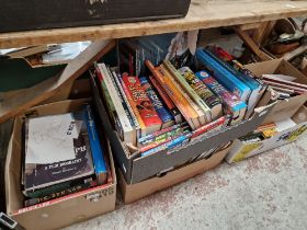 Seven boxes of assorted books as list.