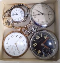 A group of four pocket watches to include Ingersoll, Kienzle, two silver cased examples and a Smiths