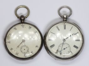 Two silver fusee pocket watches, one by James Todd, Banks, Southport, the other William Ball,