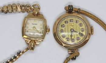 Two 9ct gold cased ladies wristwatches.