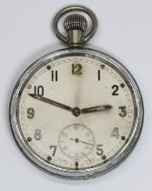A military GSTP pocket watch, case diameter 51mm. Condition - winding, ticking and advancing,