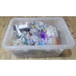 A box of assorted costume jewellery.